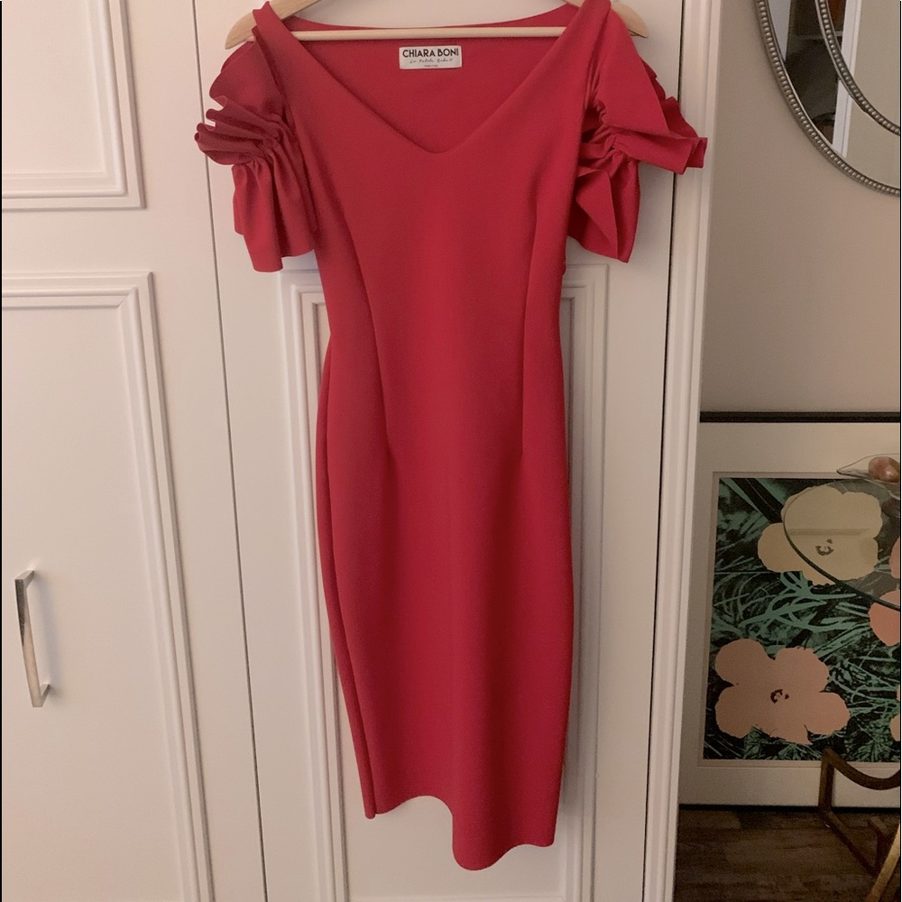 Chiara Boni red bodicon midi dress
